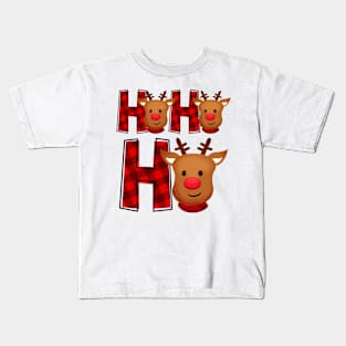 ho ho ho christmas reindeer Kids T-Shirt